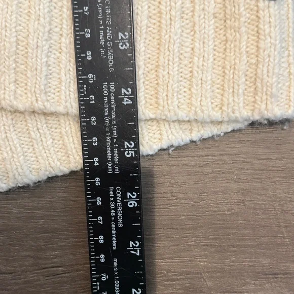 American Eagle Outfitters Cream Open-Knit Diamond Crewneck Sweater - Picture 7 of 9